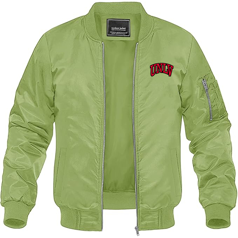 Men's UNLV Rebels Lightweight Bomber Jacket Windbreaker Softshell Varsity Jacket Coat